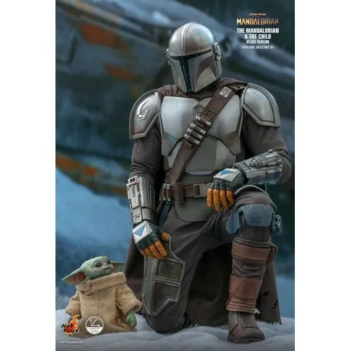 1:4 Star Wars : The Mandalorian - Mandalorian & The Child Baby Yoda DELUXE Figure QS017 Hot Toys