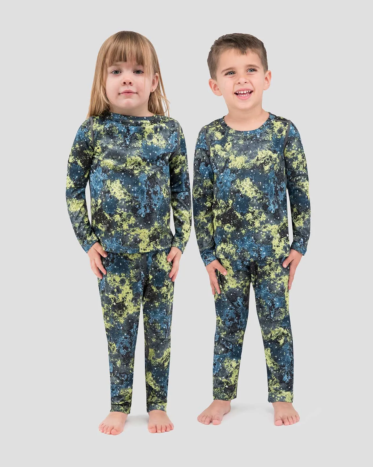 2.0 Toddlers' Free Ride Print Heritage Midweight Baselayer 2-Piece Set