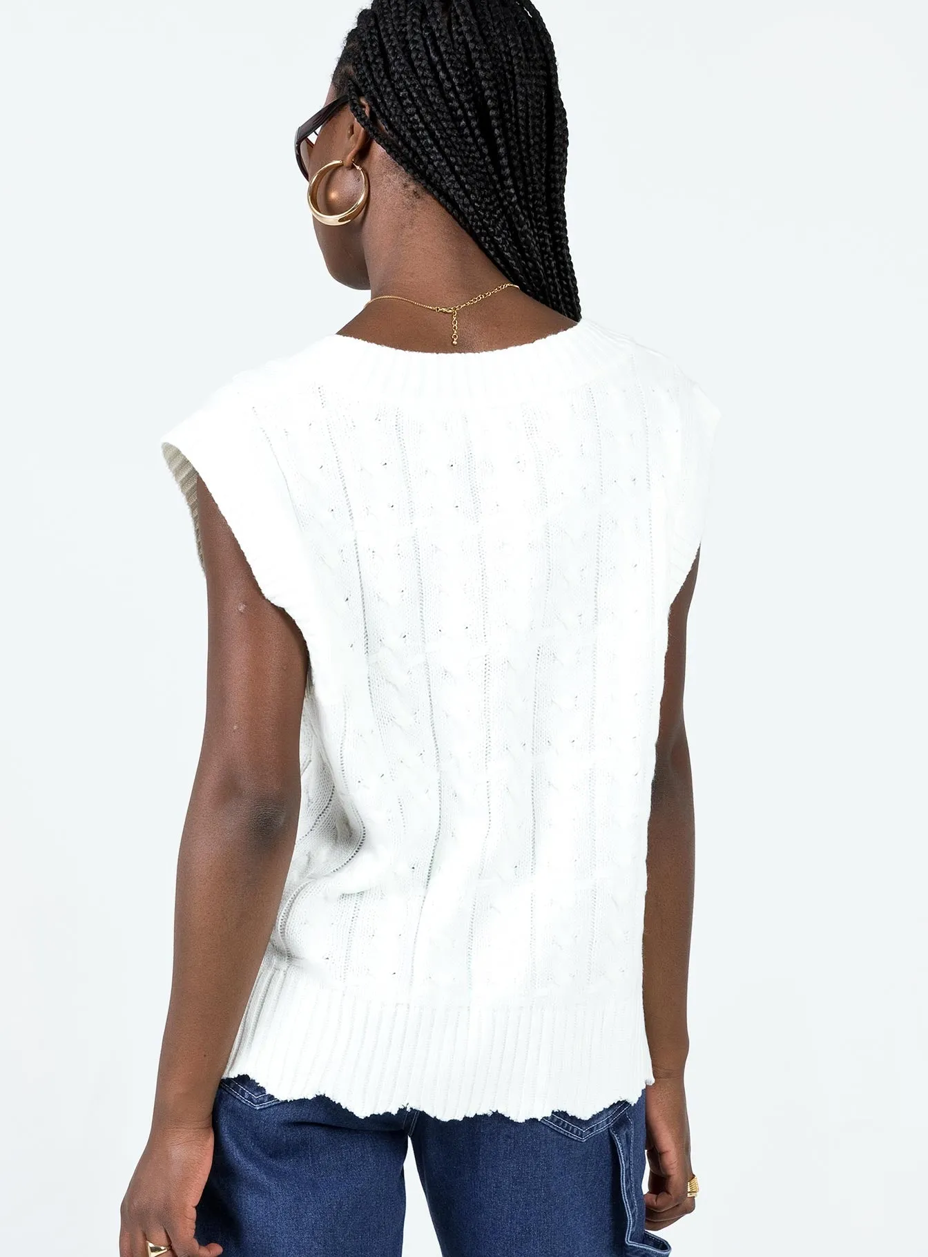 Antonia Sweater Vest White