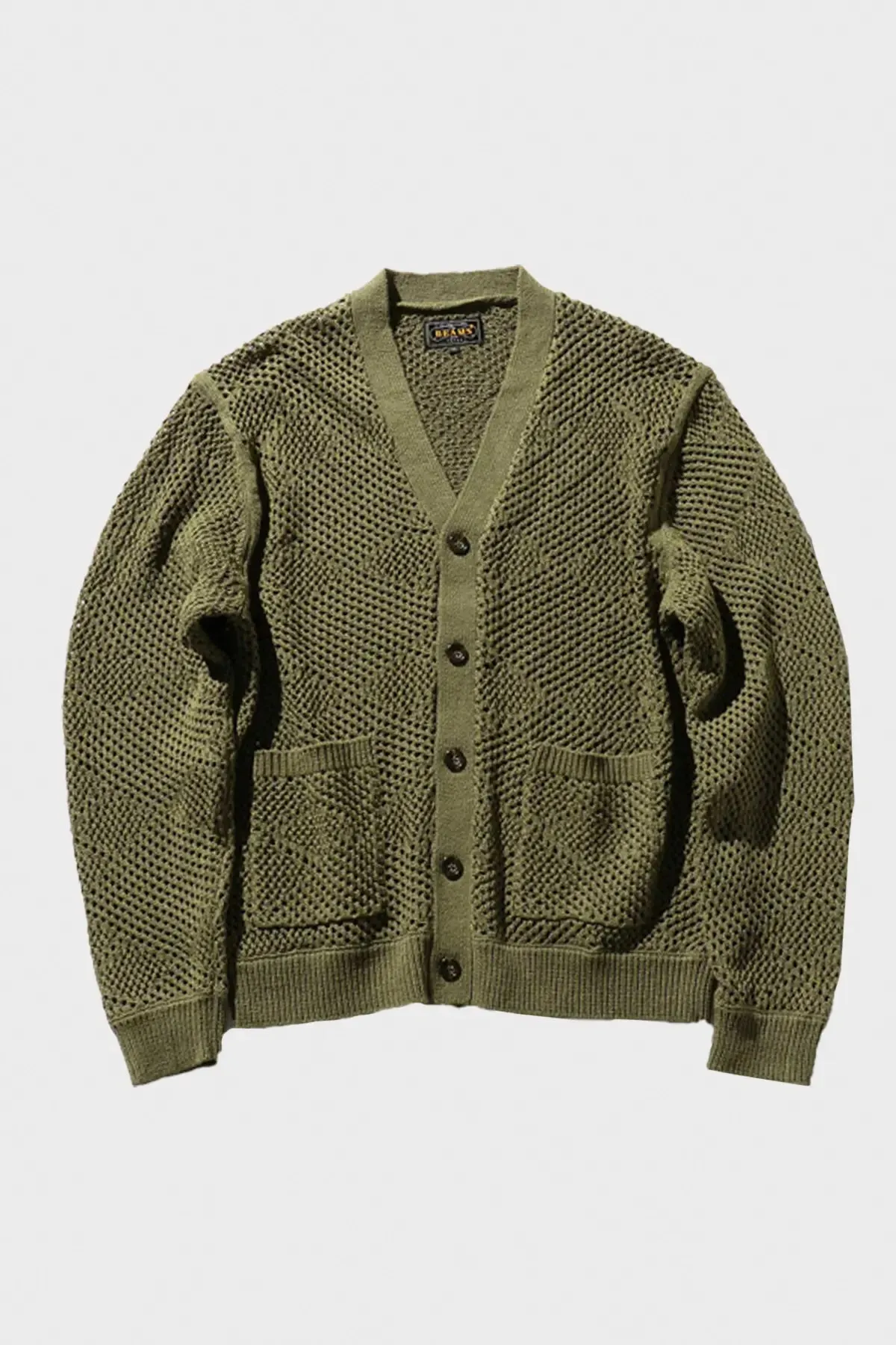 Argyle Mesh Cardigan - Olive