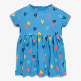 Baby dress in rainbow confetti hearts