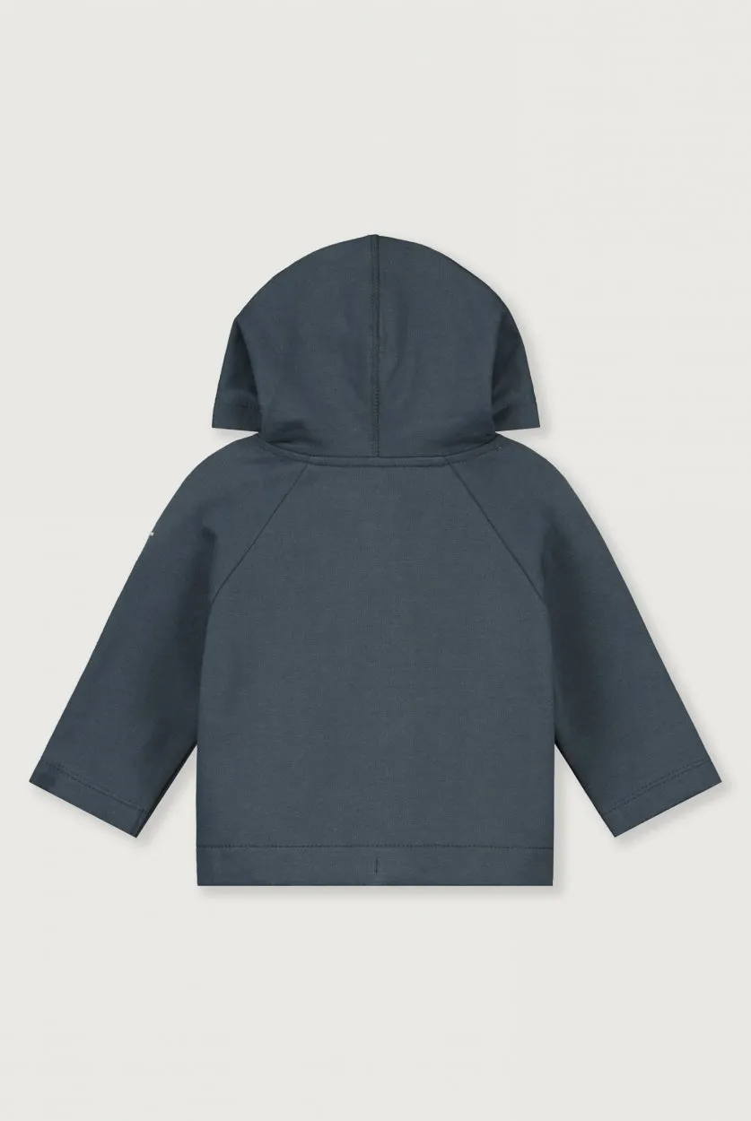 Baby Hooded Cardigan GOTS | Blue Grey