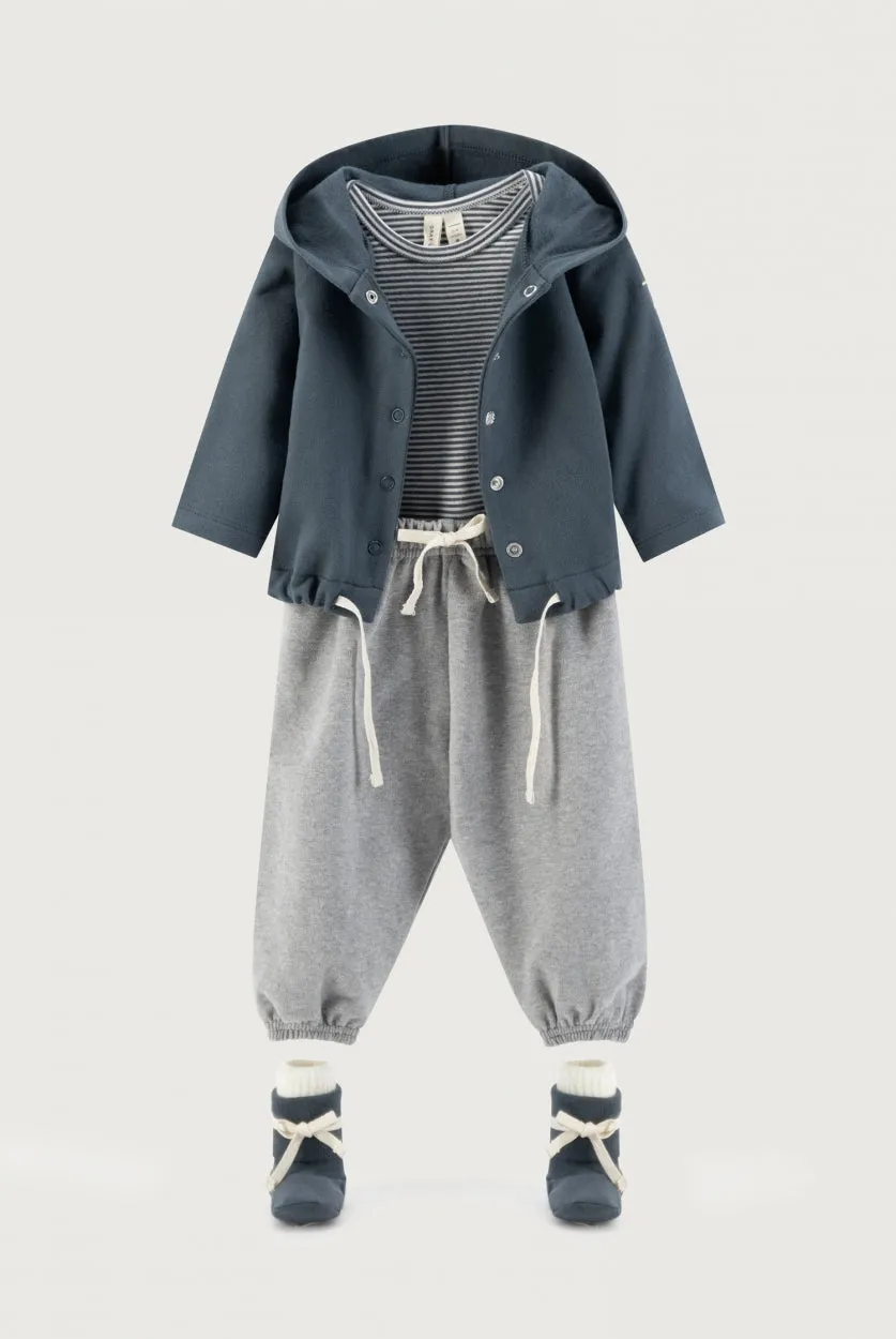 Baby Hooded Cardigan GOTS | Blue Grey