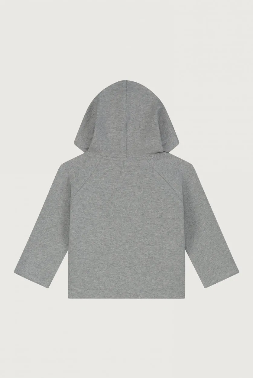 Baby Hooded Cardigan | Grey Melange