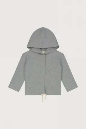 Baby Hooded Cardigan | Grey Melange