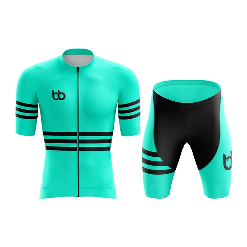 Bicycle Booth Stripes (Teal) Aero Cycling Kit