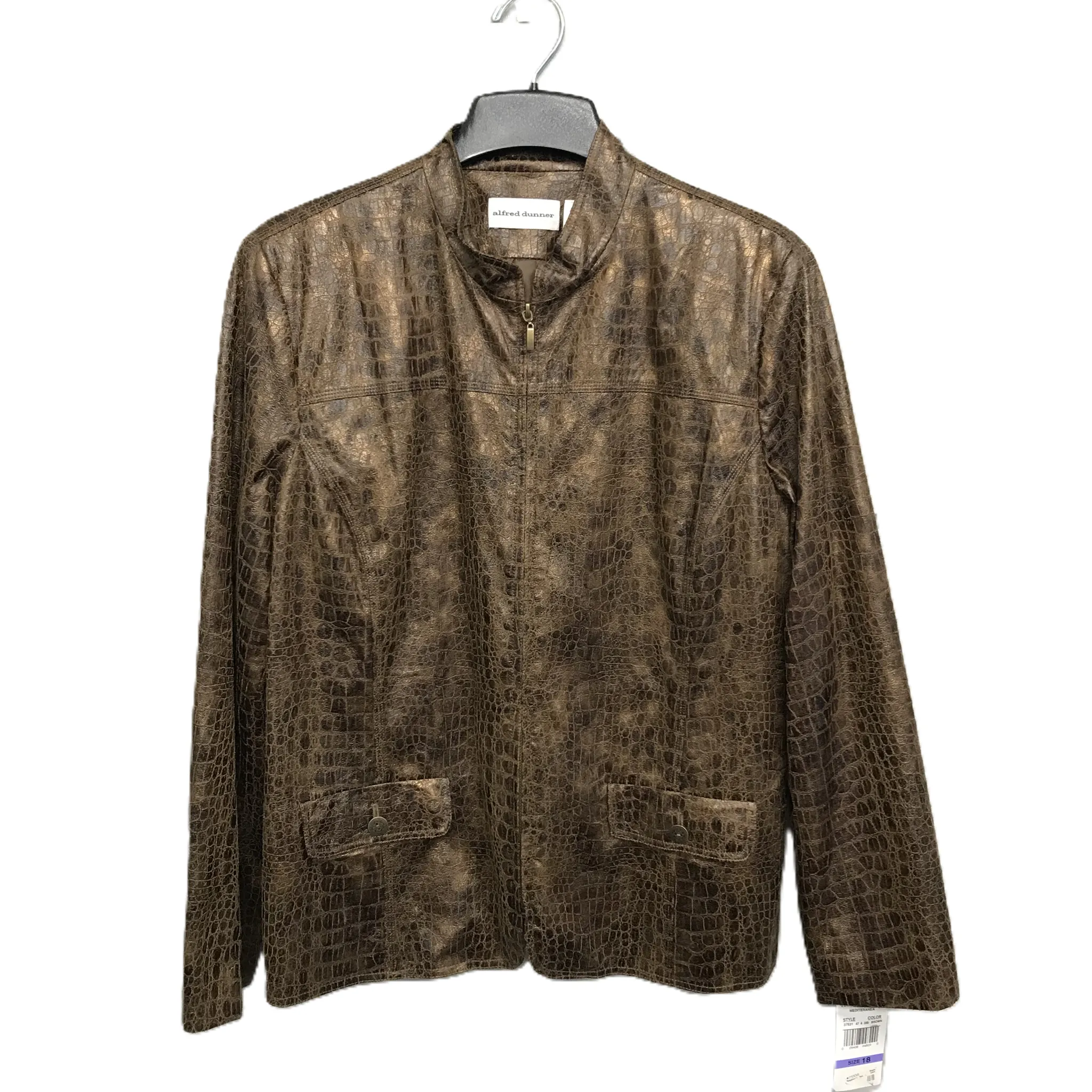 Blazer By Alfred Dunner In Snakeskin Print, Size: 1x