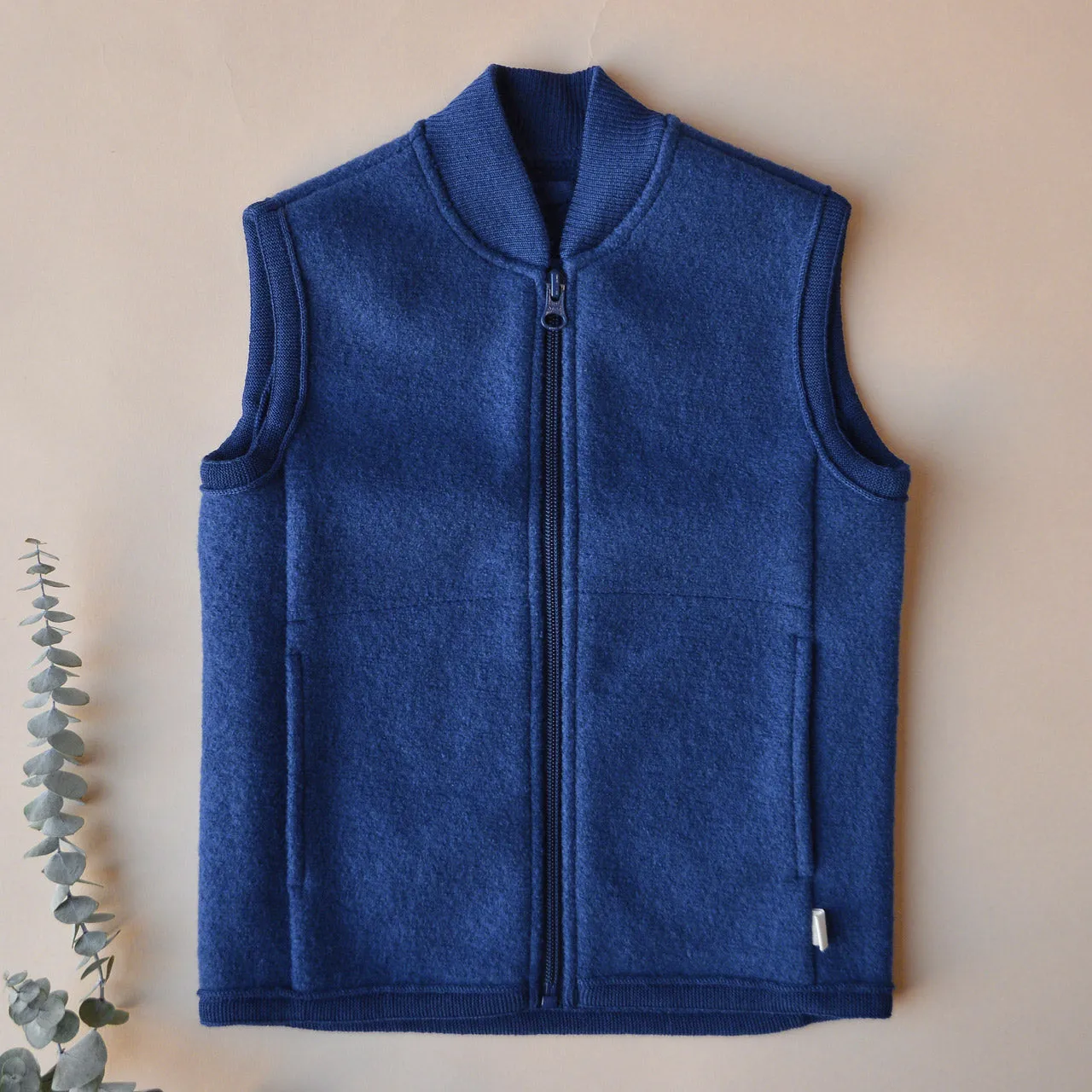 Boiled Wool Zip Vest (1-10y)