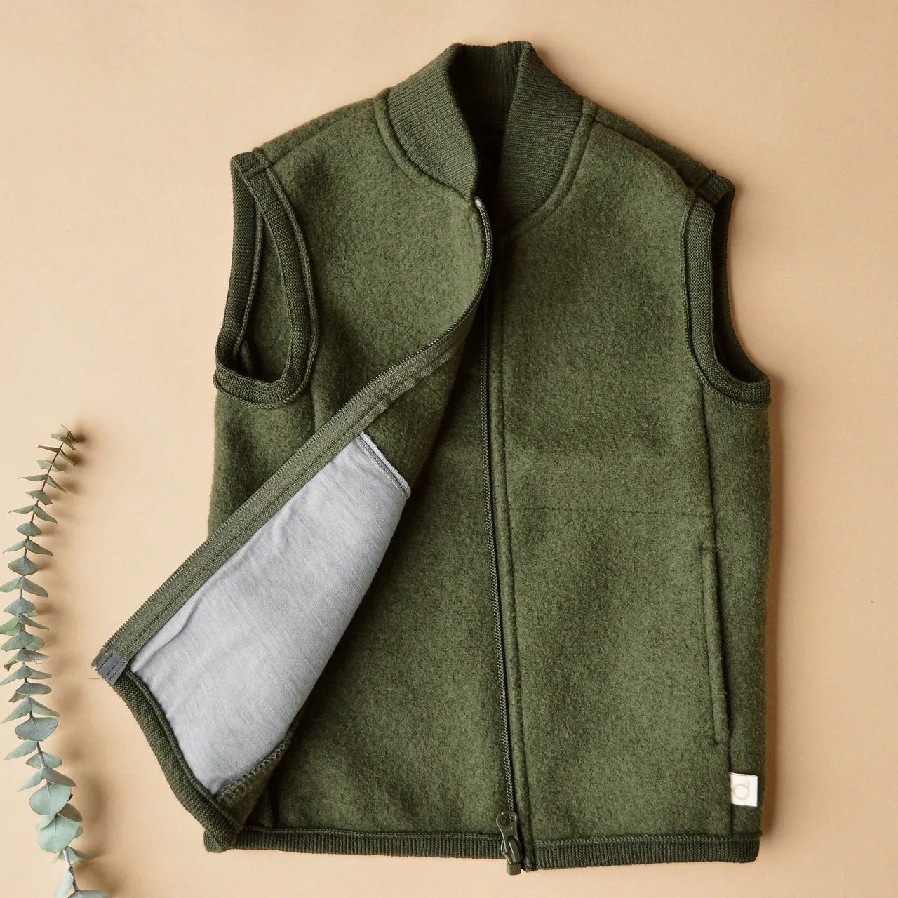 Boiled Wool Zip Vest (1-10y)