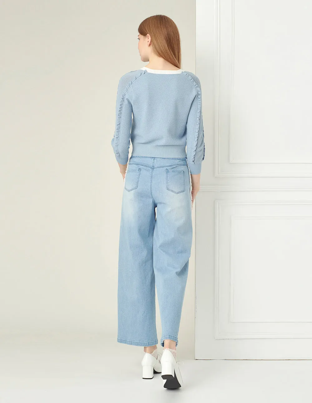 BORA AKSU Clear Blue Soft Knit Cardigan