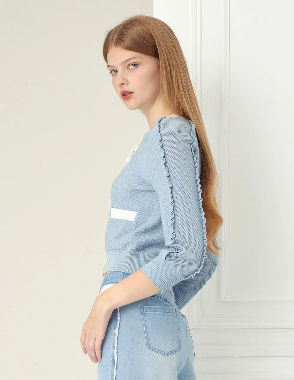 BORA AKSU Clear Blue Soft Knit Cardigan