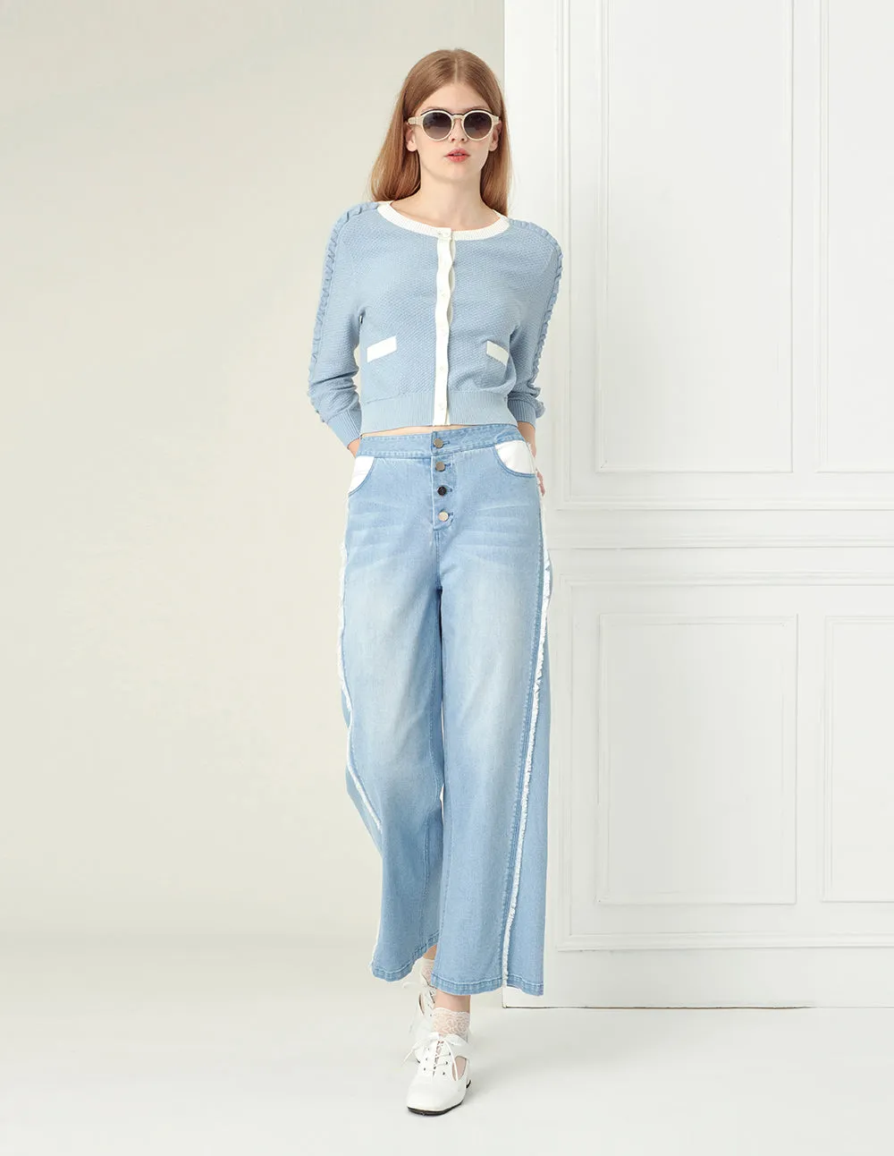 BORA AKSU Clear Blue Soft Knit Cardigan