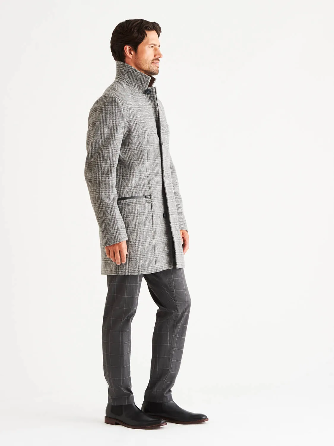 Bordin Wool Plaid Overcoat