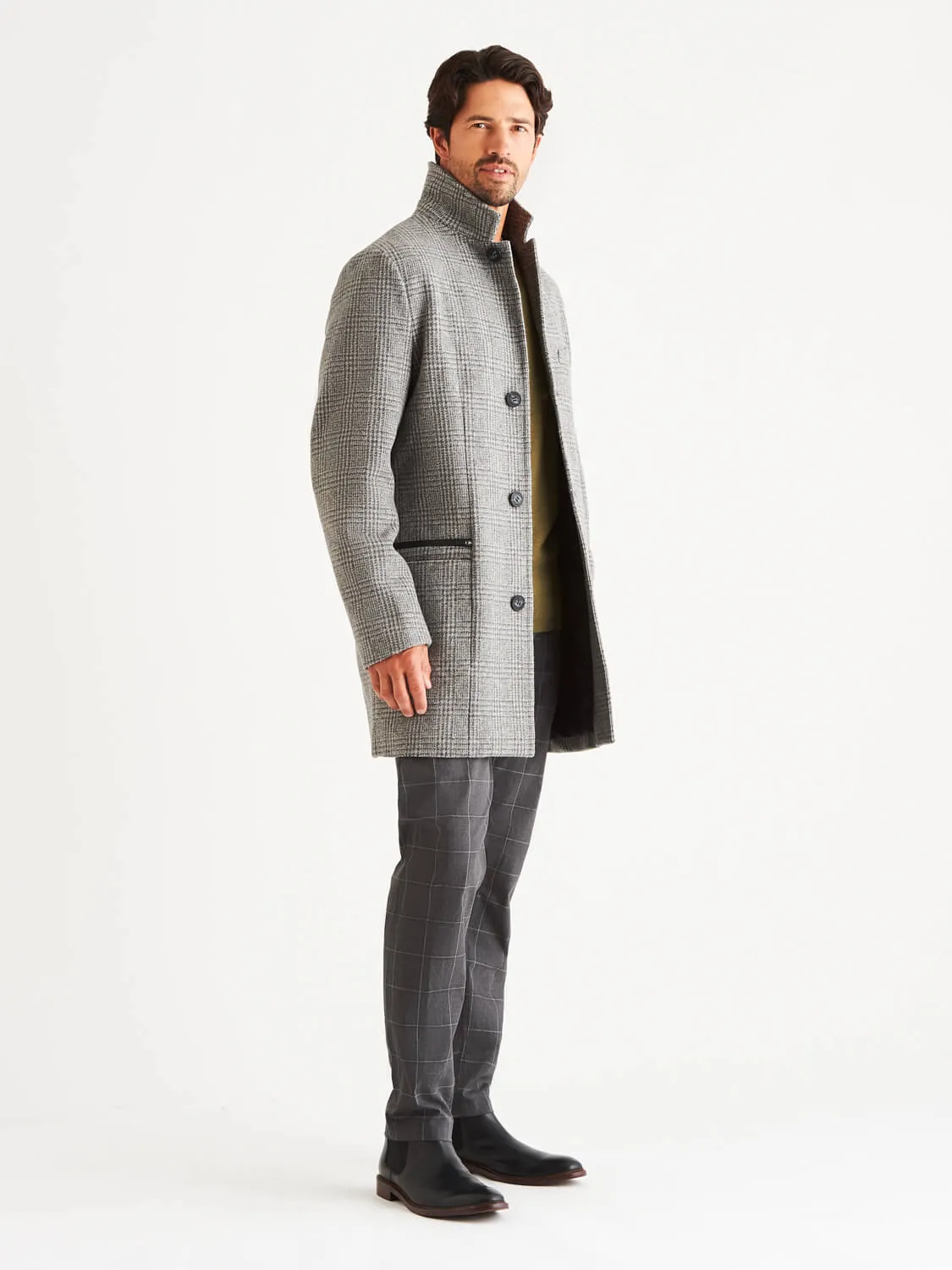 Bordin Wool Plaid Overcoat