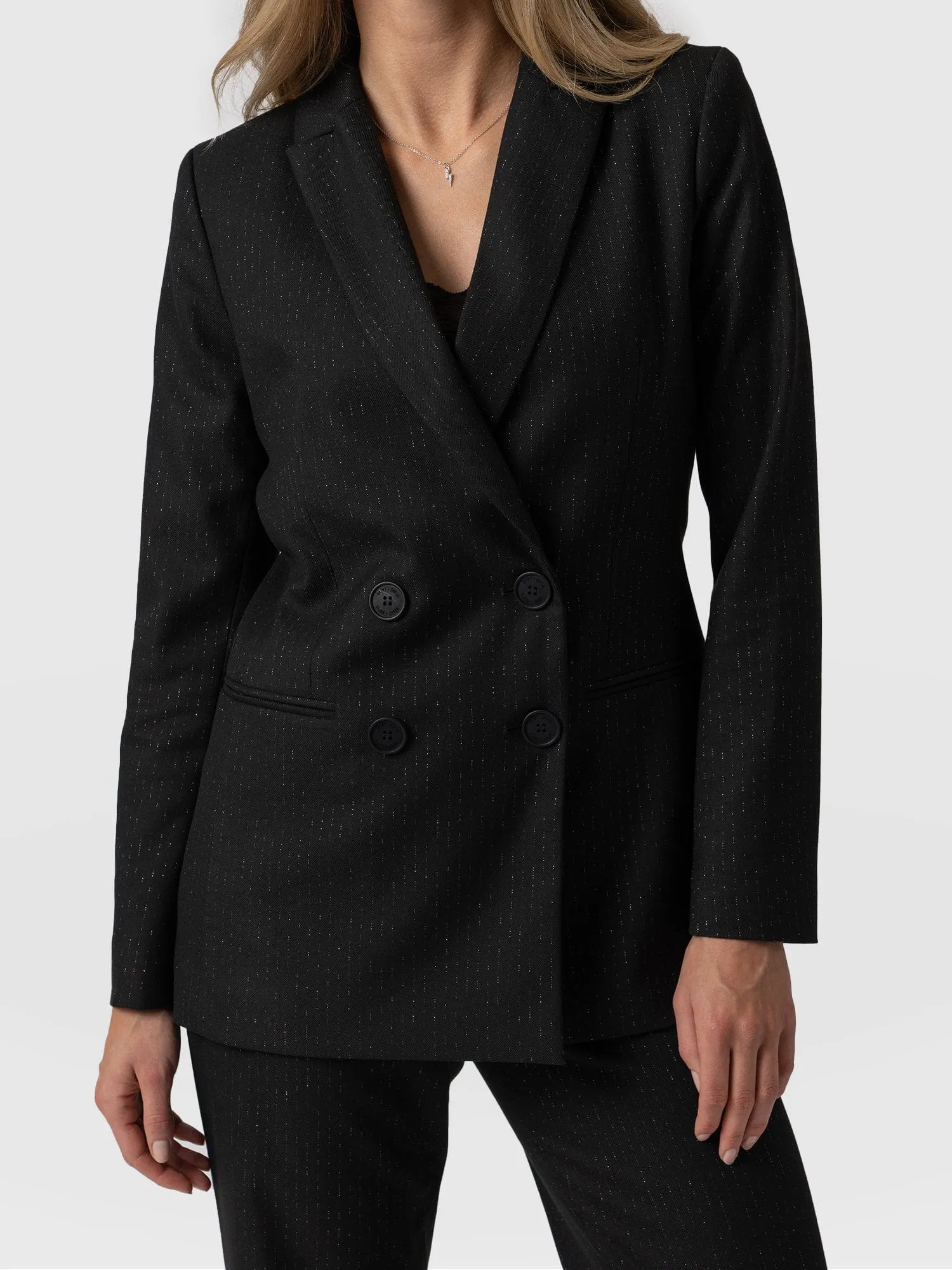 Cambridge Blazer - Black Pinstripe