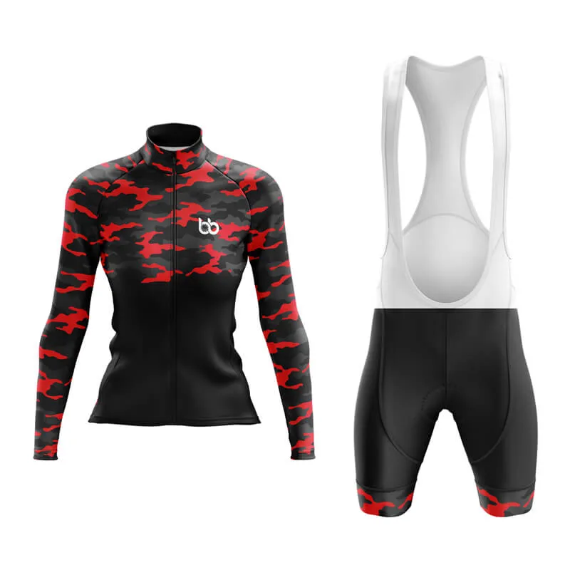 Camouflage Neck Aero Cycling Kit (V1) (Red)