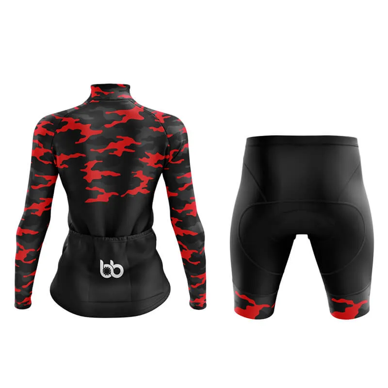 Camouflage Neck Aero Cycling Kit (V1) (Red)