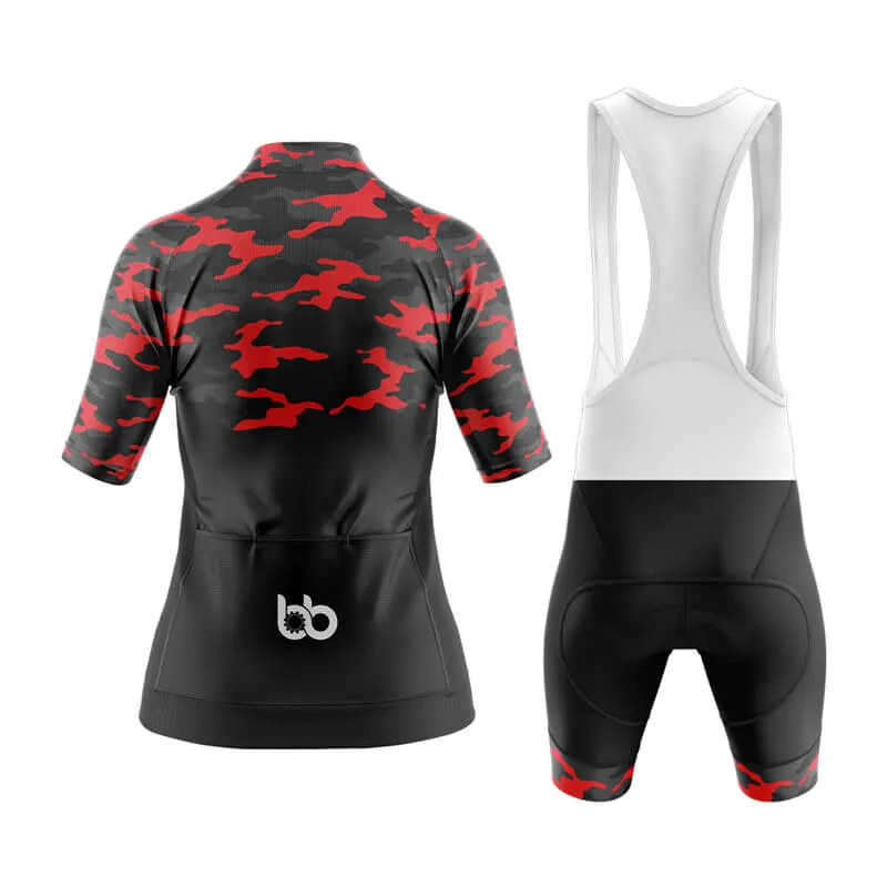 Camouflage Neck Aero Cycling Kit (V1) (Red)