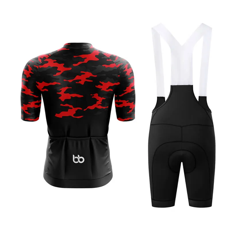 Camouflage Neck Aero Cycling Kit (V1) (Red)