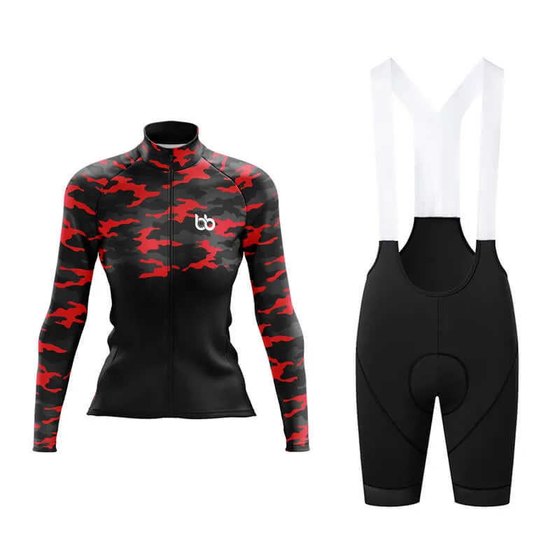 Camouflage Neck Aero Cycling Kit (V1) (Red)