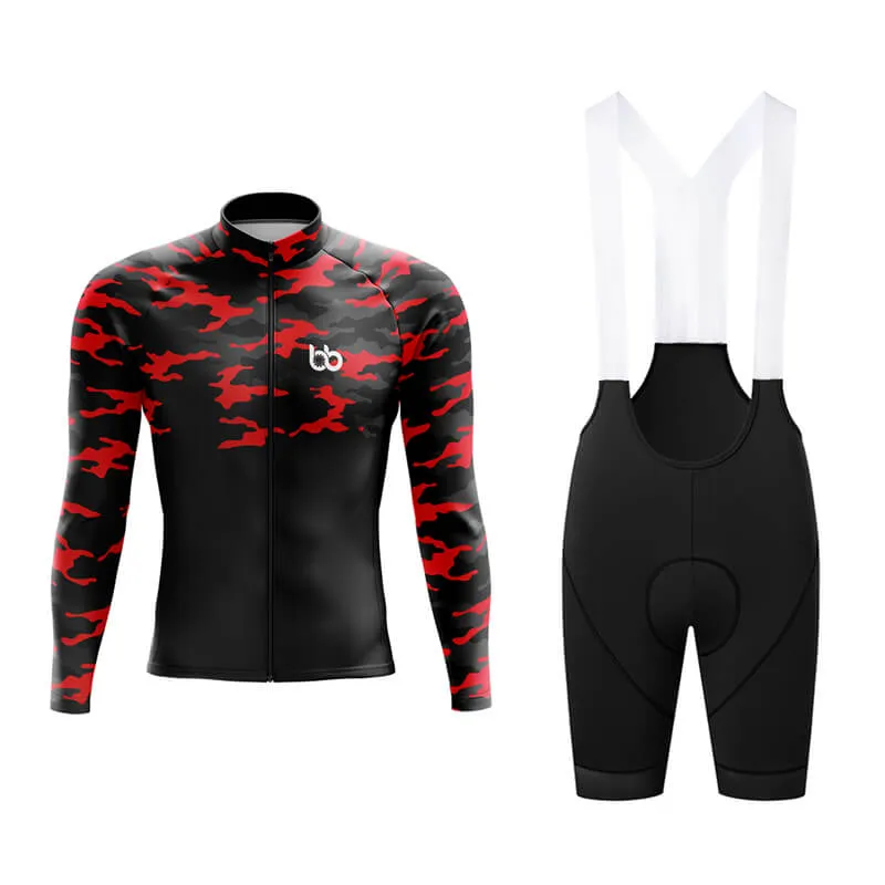 Camouflage Neck Aero Cycling Kit (V1) (Red)