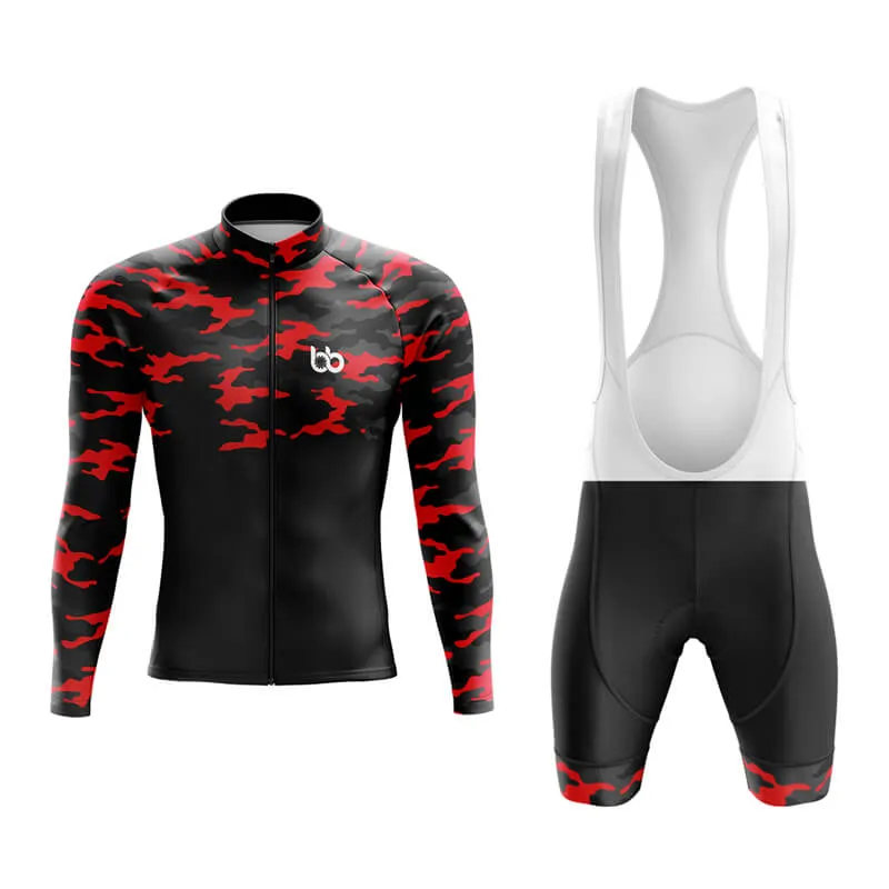 Camouflage Neck Aero Cycling Kit (V1) (Red)