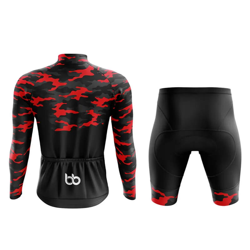 Camouflage Neck Aero Cycling Kit (V1) (Red)