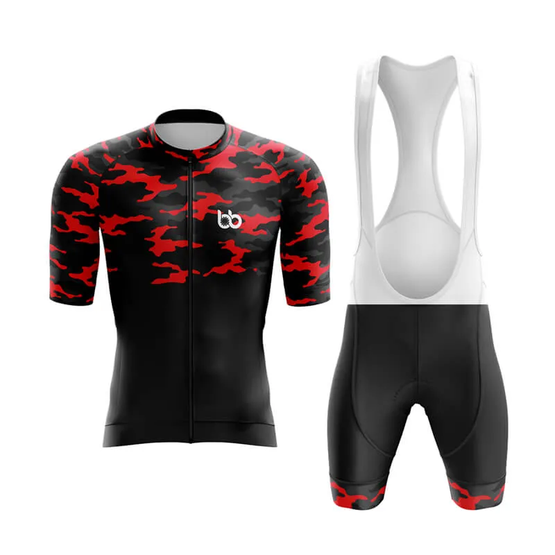 Camouflage Neck Aero Cycling Kit (V1) (Red)