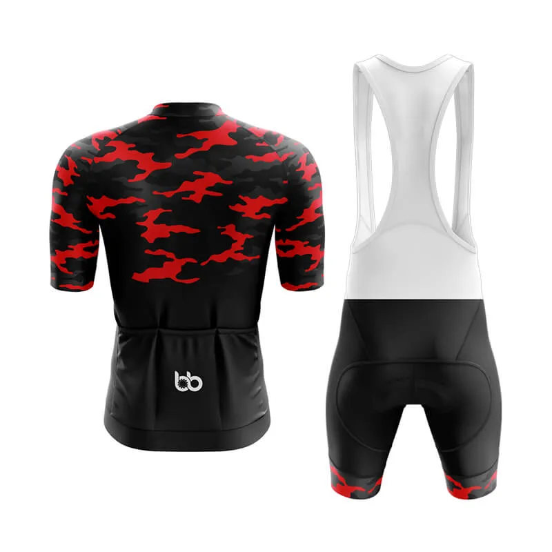 Camouflage Neck Aero Cycling Kit (V1) (Red)