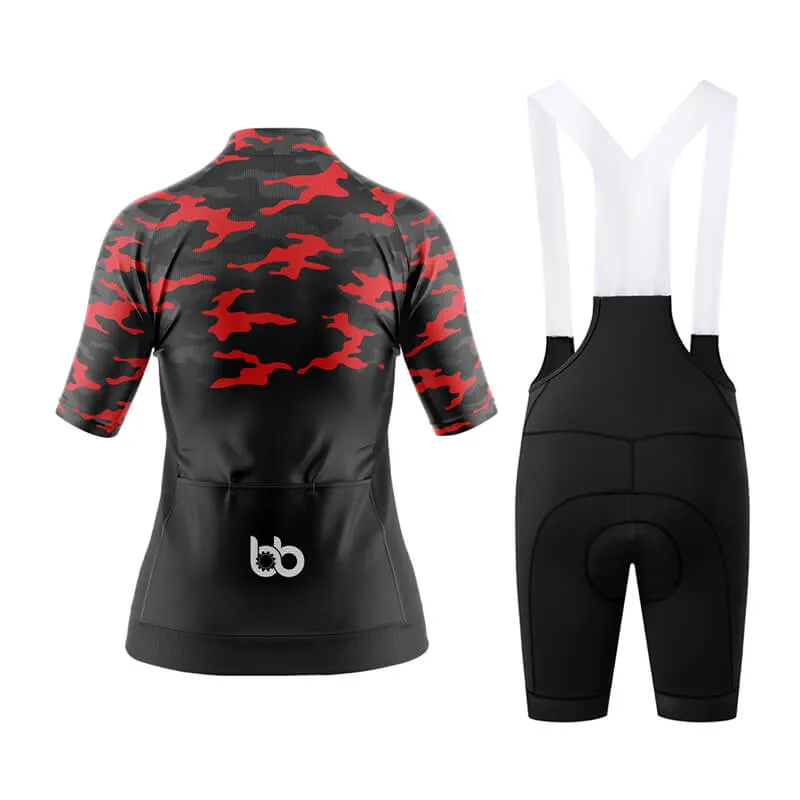 Camouflage Neck Aero Cycling Kit (V1) (Red)