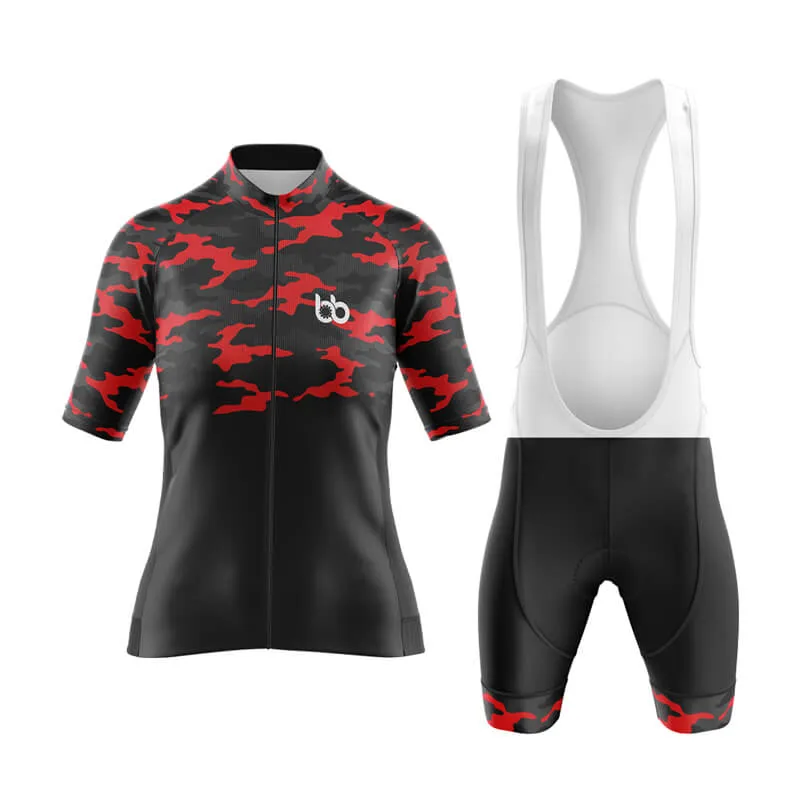 Camouflage Neck Aero Cycling Kit (V1) (Red)