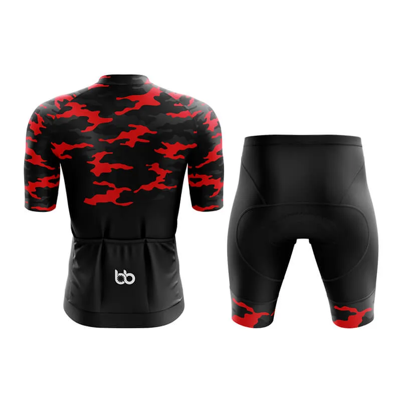 Camouflage Neck Aero Cycling Kit (V1) (Red)