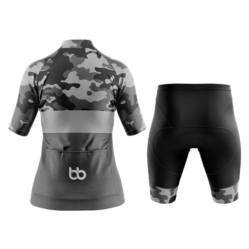 Camouflage Neck Aero Cycling Kit (V2) (Grey)