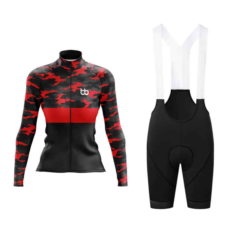 Camouflage Neck Aero Cycling Kit (V2) (Red)