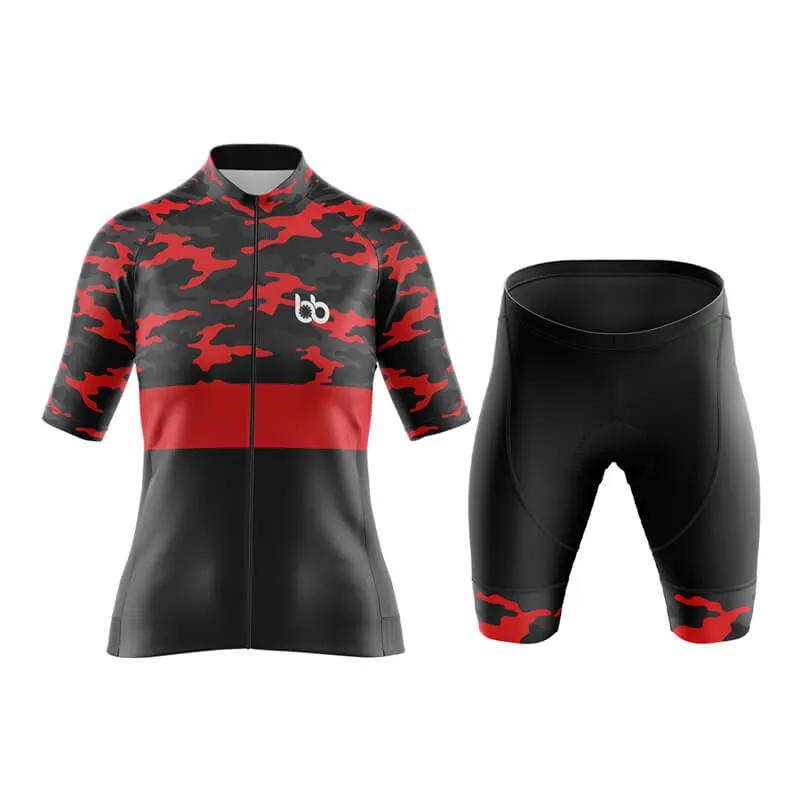 Camouflage Neck Aero Cycling Kit (V2) (Red)