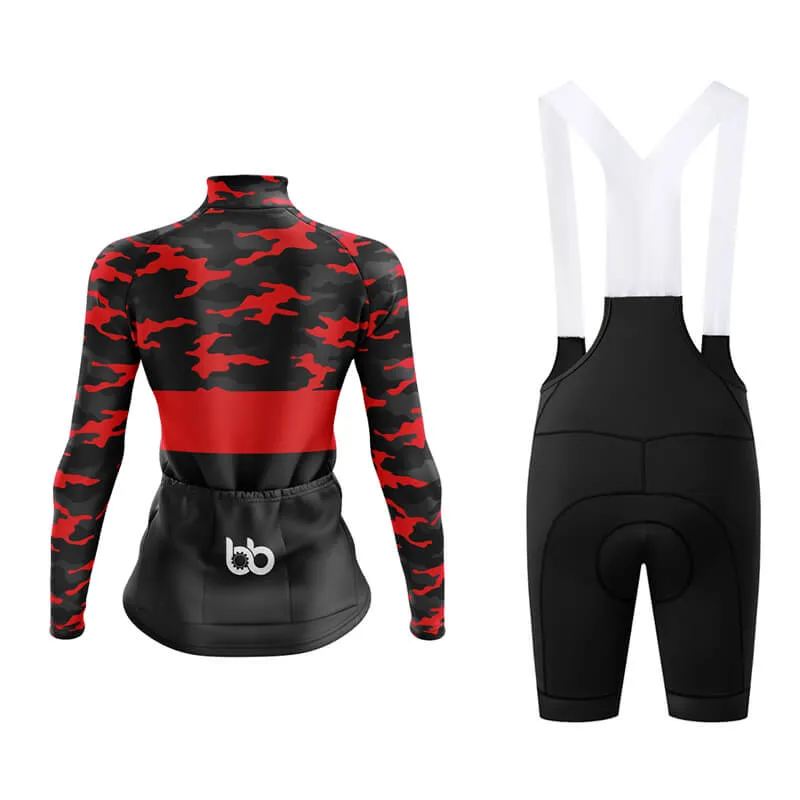 Camouflage Neck Aero Cycling Kit (V2) (Red)