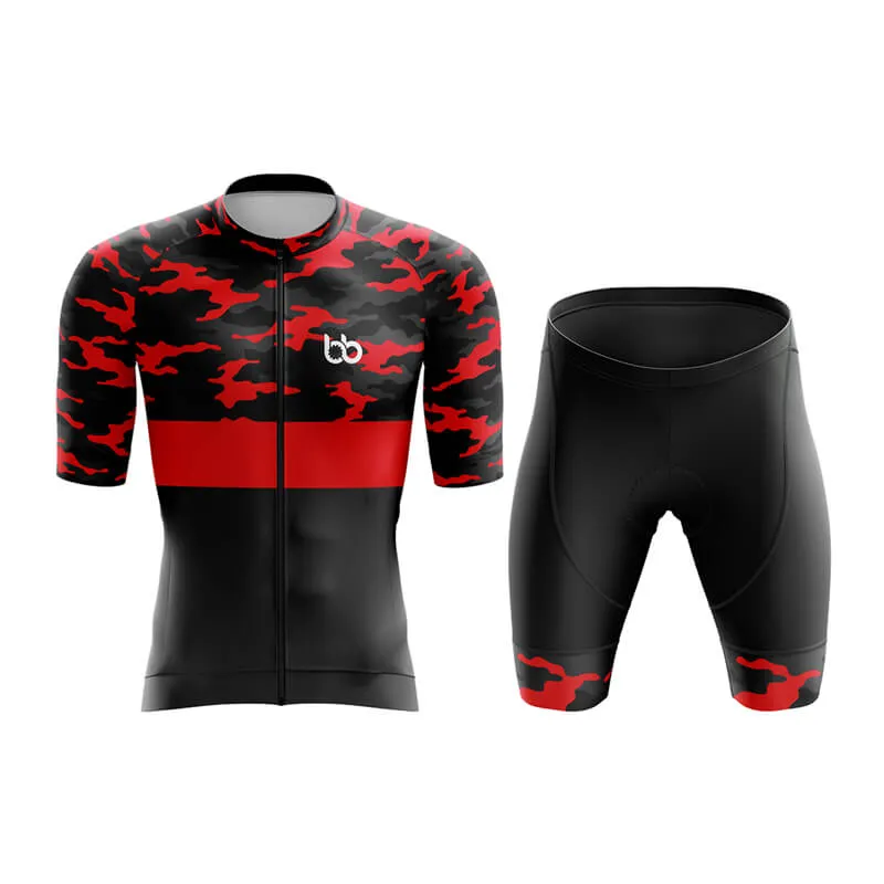 Camouflage Neck Aero Cycling Kit (V2) (Red)