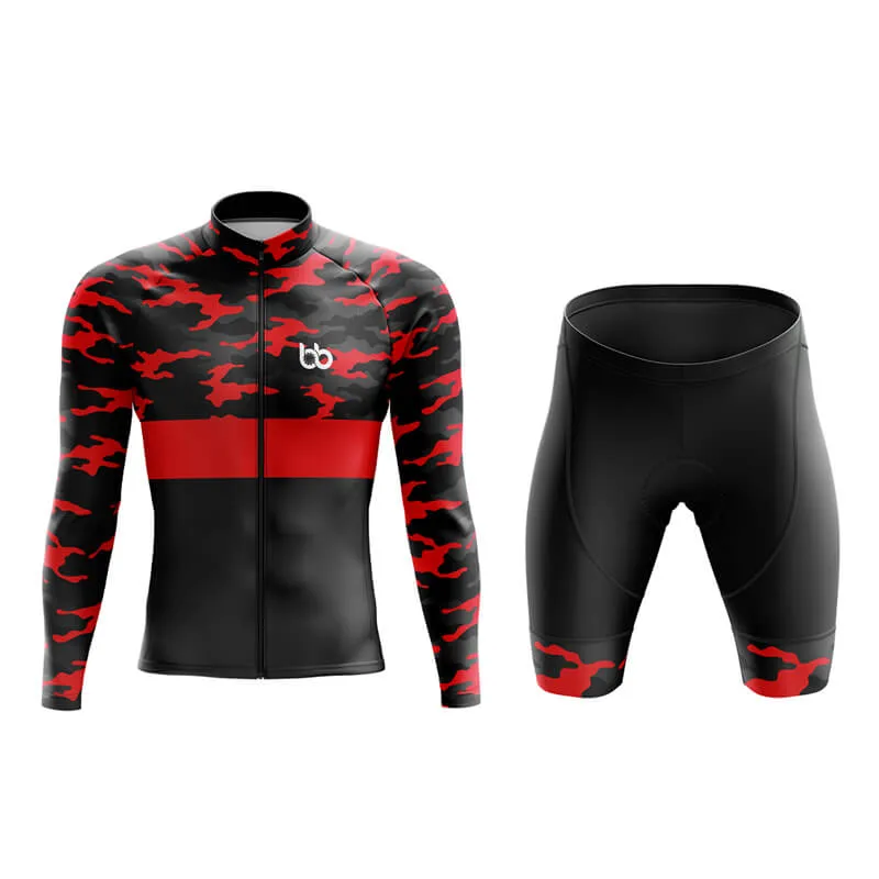 Camouflage Neck Aero Cycling Kit (V2) (Red)