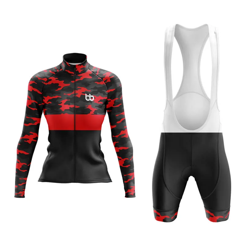 Camouflage Neck Aero Cycling Kit (V2) (Red)