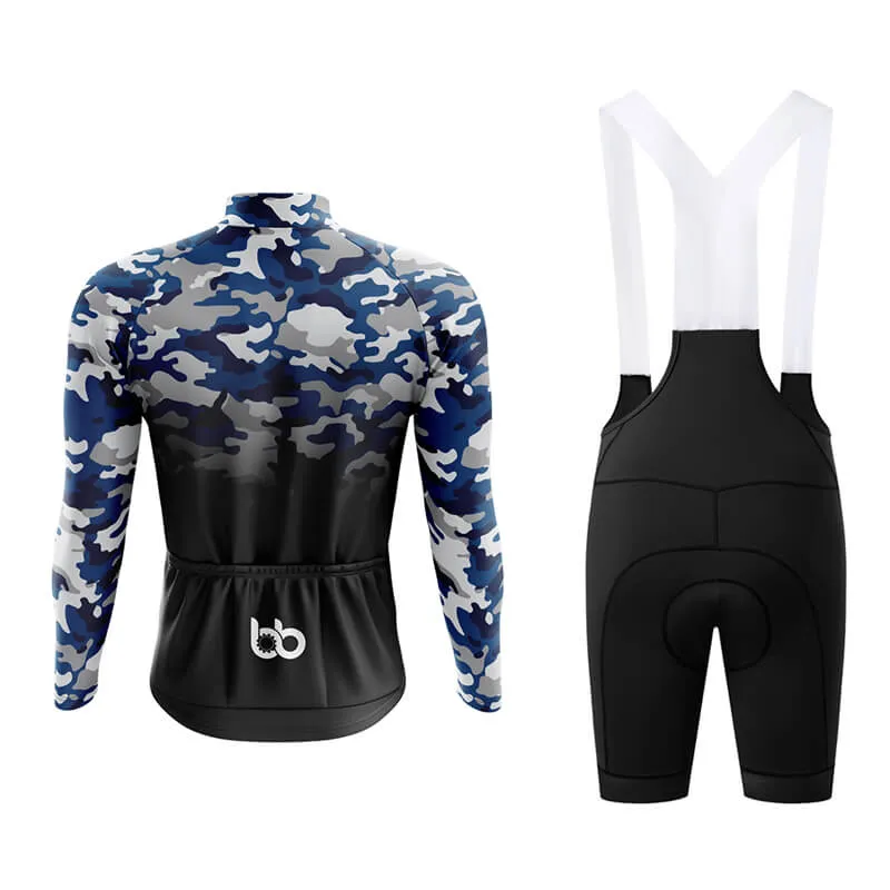 Camouflage Neck Aero Cycling Kit (V3) (Blue-Black)