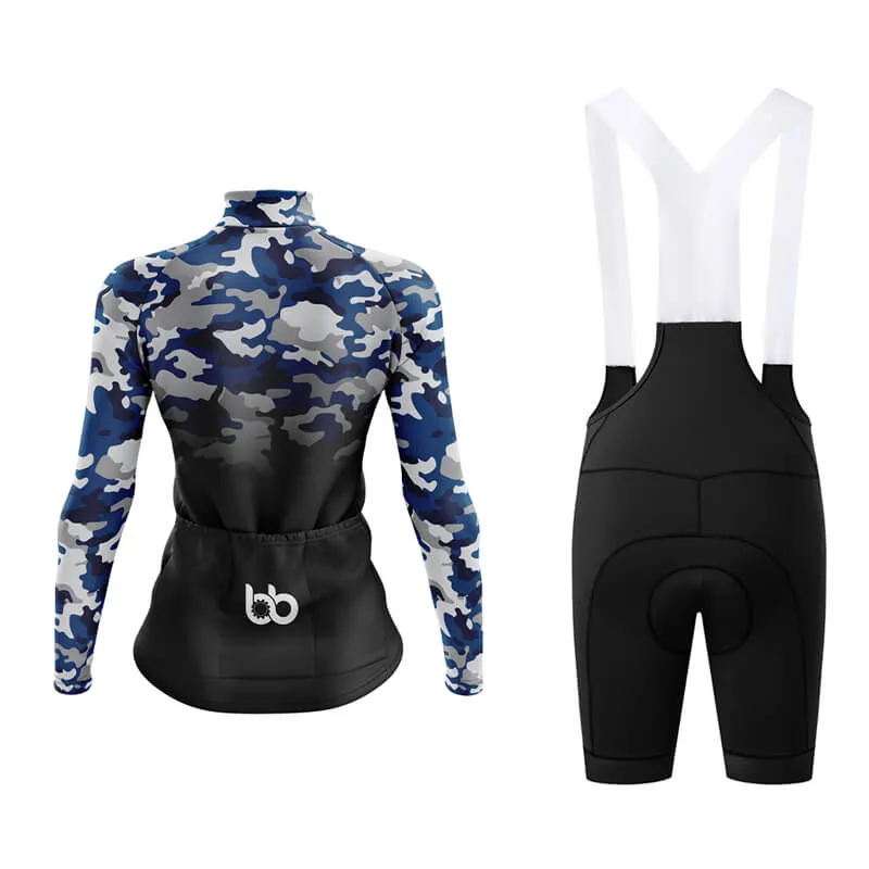 Camouflage Neck Aero Cycling Kit (V3) (Blue-Black)