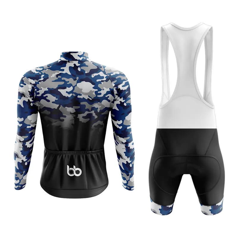 Camouflage Neck Aero Cycling Kit (V3) (Blue-Black)