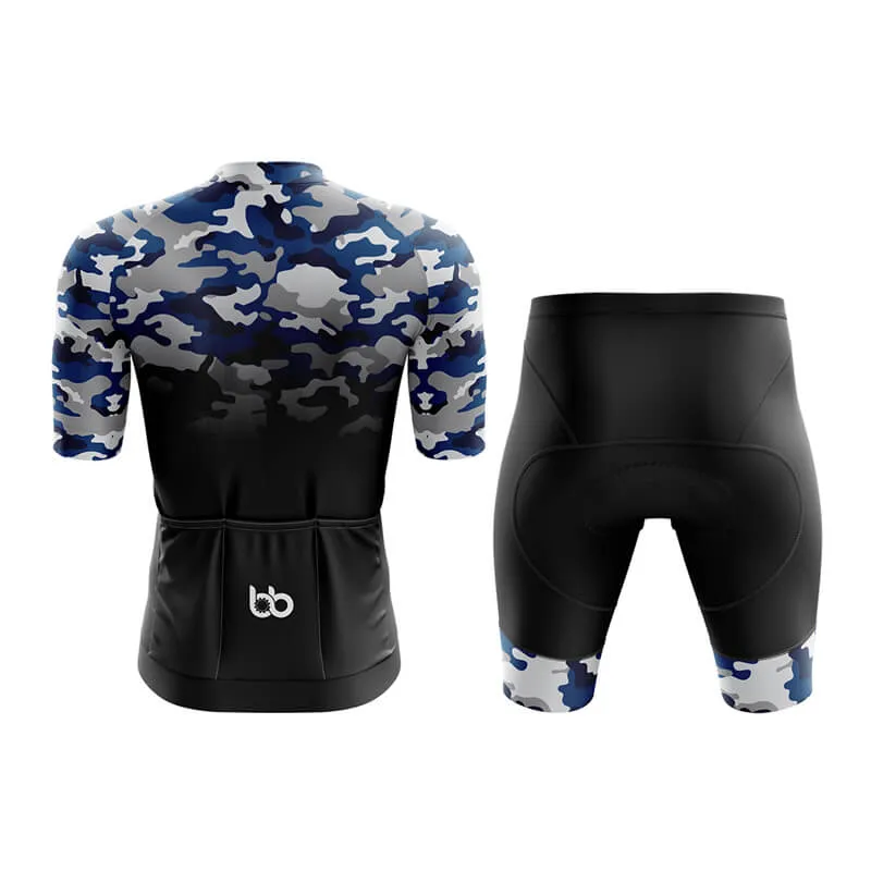 Camouflage Neck Aero Cycling Kit (V3) (Blue-Black)