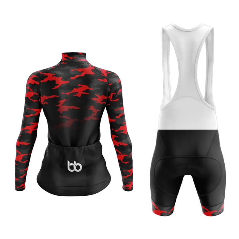 Camouflage Neck Aero Cycling Kit (V3) (Red-Black)