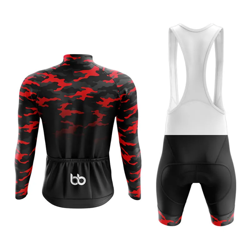 Camouflage Neck Aero Cycling Kit (V3) (Red-Black)