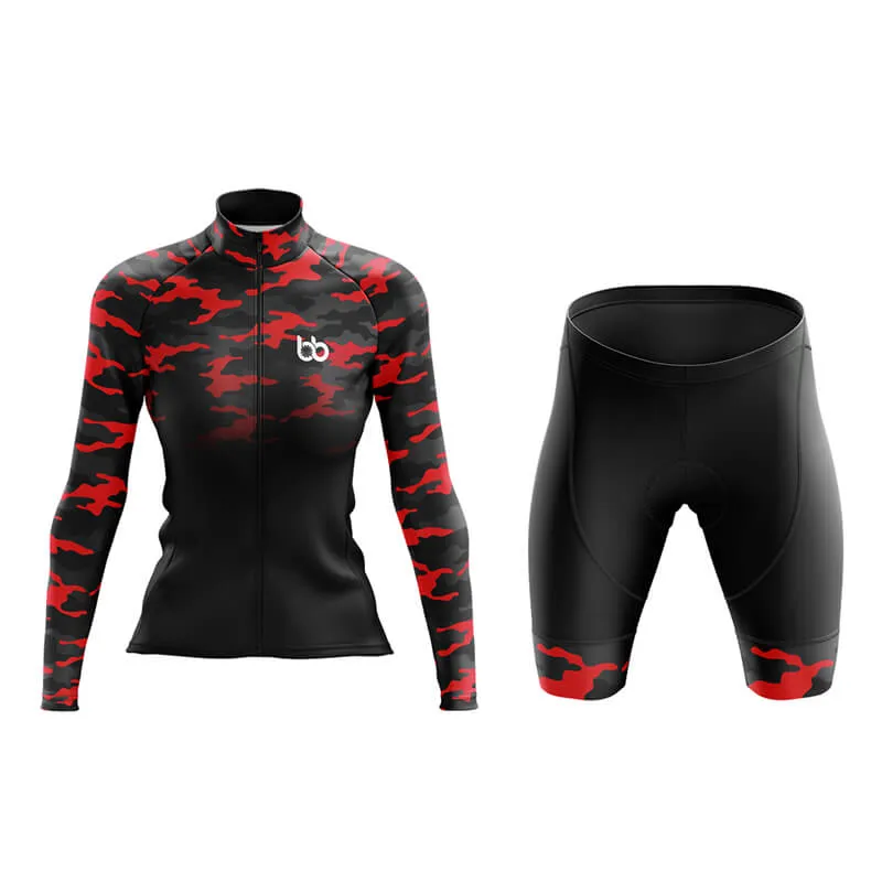 Camouflage Neck Aero Cycling Kit (V3) (Red-Black)