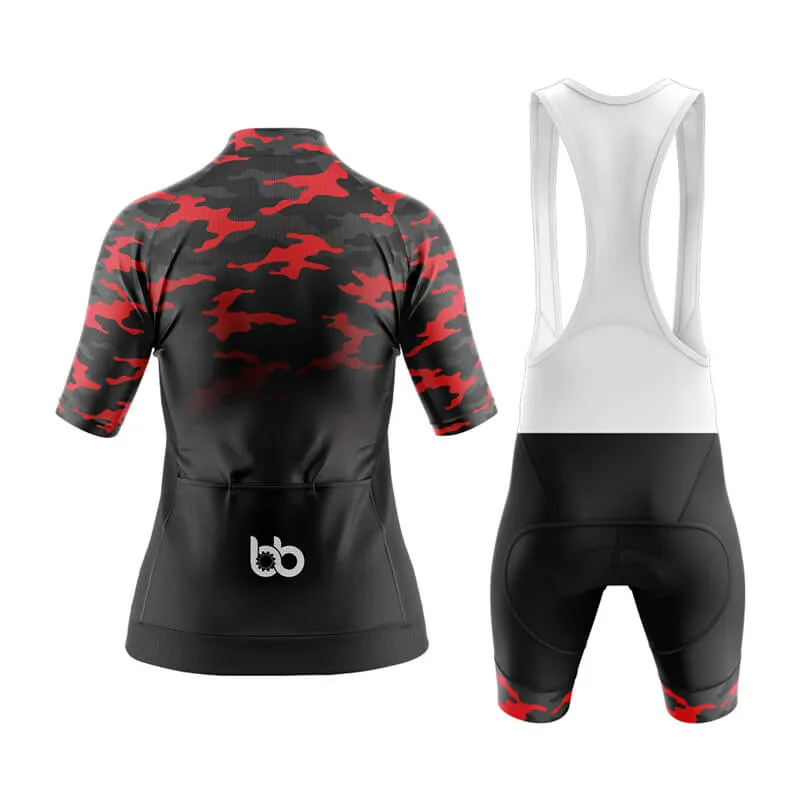 Camouflage Neck Aero Cycling Kit (V3) (Red-Black)