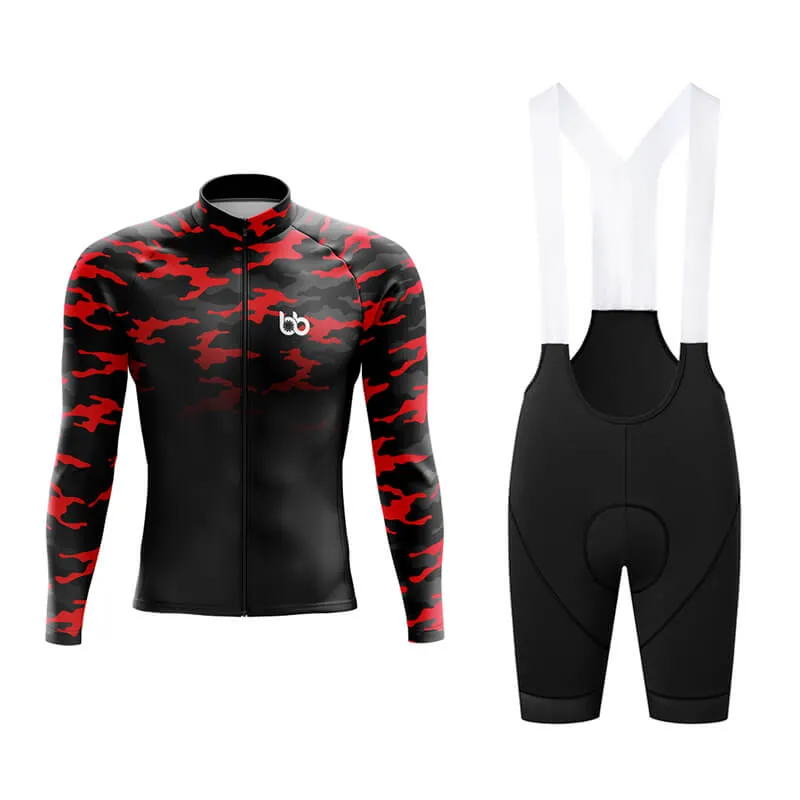 Camouflage Neck Aero Cycling Kit (V3) (Red-Black)