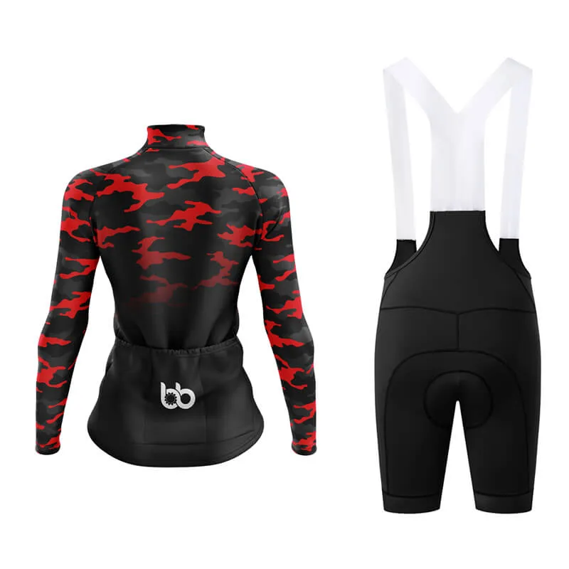 Camouflage Neck Aero Cycling Kit (V3) (Red-Black)