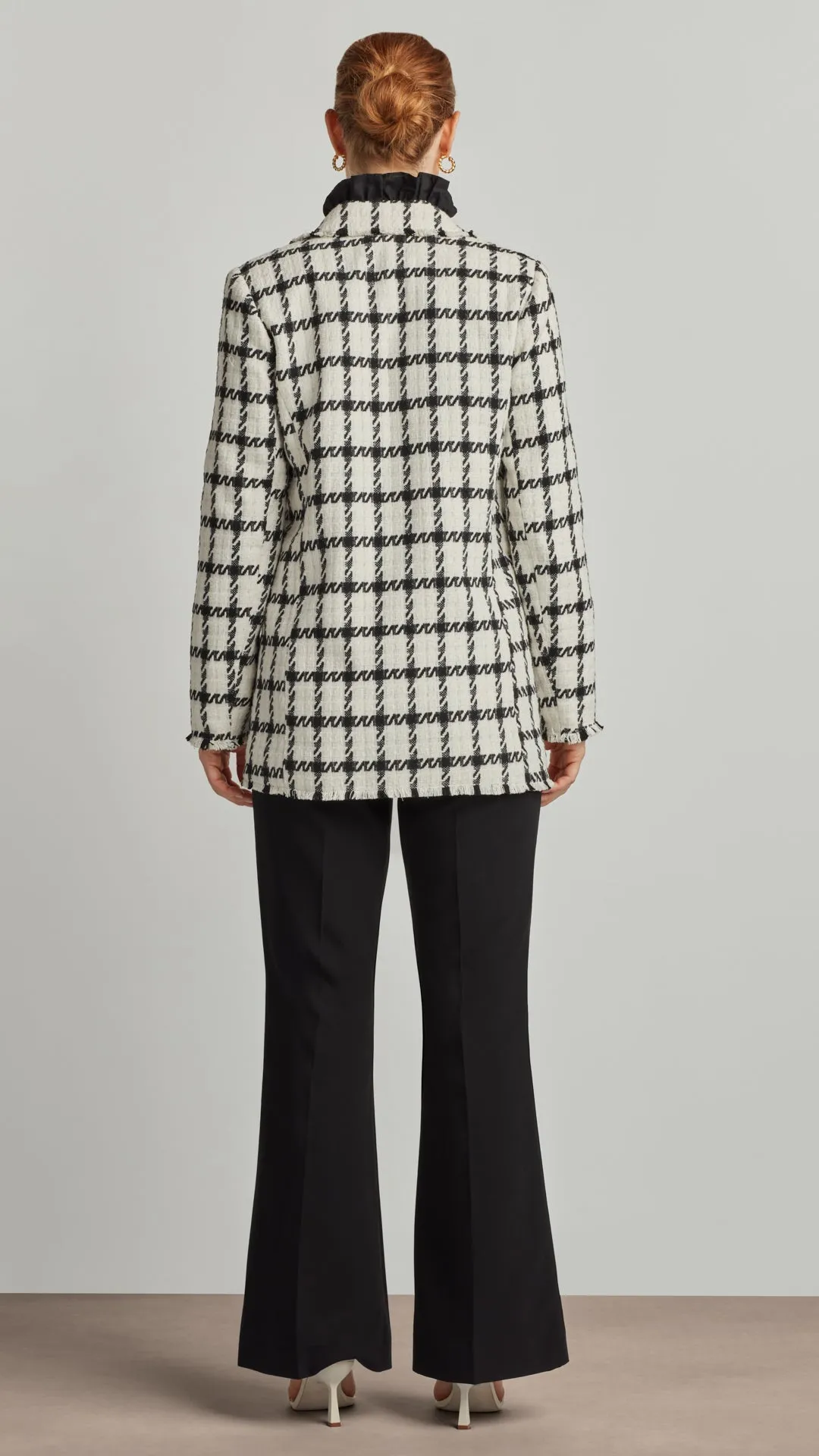 CHECKERED BOUCLE BLAZER